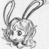 Bunni Luna doodle female ink ink_sketch long_ears open_mouth silly sketch // 434x434 // 44.5KB