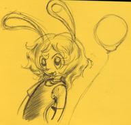 Bunni Luna balloons doodle female ink ink_sketch long_ears open_mouth sketch yellow // 1169x1116 // 130.0KB