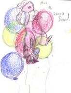 Flaaffy Pokemon androgynous author_indifferent balloons bow bowtie bracelet colour crayon doodle featureless_crotch inflatable_ring male monologue open_mouth pencil pencil_sketch sketch tailring text // 514x673 // 130.3KB