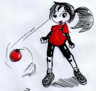 BALLTHINGY Dyna Red_Shirt author_like bomb human ink_sketch open_mouth shoes shorts // 1031x979 // 68.4KB