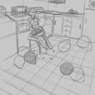 FireAlpaca Sparky alternate_version author_fancy author_like background balloon_popping balloons bits chair digital digital_sketch doodle feline female interior kitchen popping rough scenery shorts sketch // 5000x5000 // 2.4MB