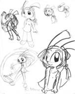 :3 Bunni Ribbons author_indifferent brush early_design ink_sketch long_ears open_mouth silly // 632x797 // 156.5KB