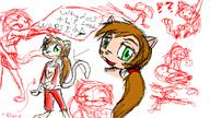 :3 Lea action_pose author_fancy author_like balloons digital_sketch felyne green_eyes magic open_mouth pant reference s2p silly sit squish straddle // 800x450 // 88.2KB