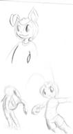 author_indifferent fluffy_tail long_ears open_mouth pencil_sketch shorts silly tail_lift tail_view unidentified_character // 473x856 // 84.6KB