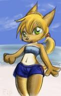 FIP author_like blonde_hair colored colour female green_eyes hairband long_ears open_mouth pencil_sketch shorts // 295x460 // 27.6KB